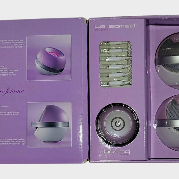 Boynq Le Samedi Stereo Speakers Pink Supremacy for PC volume treble bass control - Picture 3 of 10